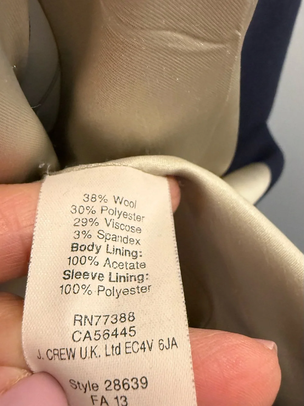 J.Crew Factory Original schoolboy blazer Navy Sz 2